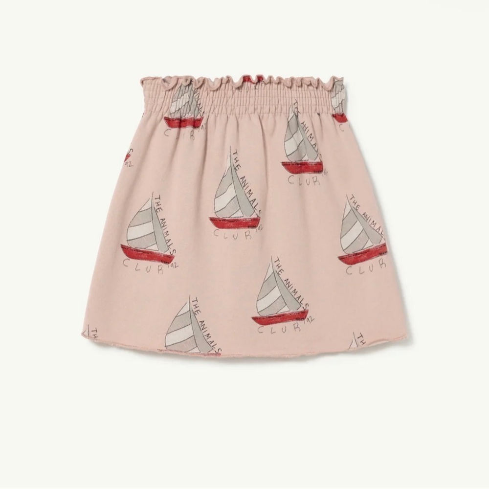 Pink Skirt with Sailboat Print by boutique the animal observatory